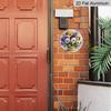 2D Flat Aluminum Wall Art with Three-Color Floral Design Rustic Country Style 7.87 Inches X 7.87 Inches Perfect for Gardens, Farmhouses, Cafes, Front