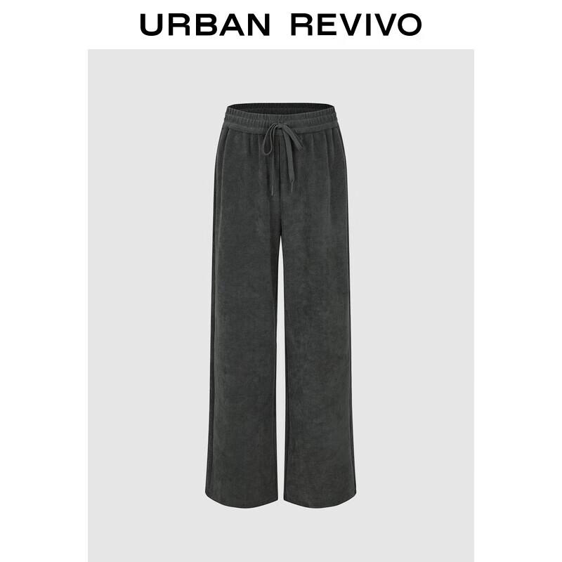 UR Women's 2025 Autumn Textured Elastic Waist Straight Leg Pants UYY650085