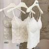 Original, Plaid Eyelashes, Lace, Sling Vest, Underwear for Women with Chest Pads, Integrated Inside and Outside, Live Stream.