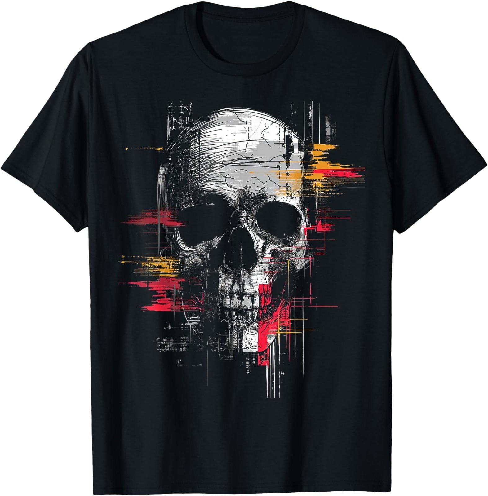 Skull Drawing Art Painting Graphic Motif Skull T-Shirt S