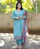 Indian Women Designer Kurta Pant Dupatta Set Bollywood Top Tunic Kurti Salwar Suit Dress