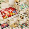 Colorful Flower Diatomaceous Earth Mat Absorbent Anti Slip Crystal Velvet Bathroom Drying Mat Floor Mat
