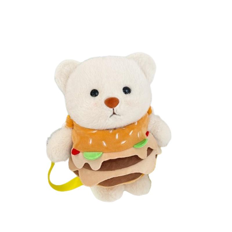 Kangqin Plush Teddy Bear Snack Bag For Kids Short Plush Cartoon Animal Design