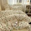 Pure Cotton Bedding Four-piece Set Cartoon Floral Bed Sheet Quilt Cover Pillowcase Set