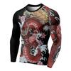 Drukowany w 3D wzór smoka Drukowany w 3D jesienny męski T-shirt z okrągłym dekoltem, swobodny długi rękaw, obszerny sweter, modne topy