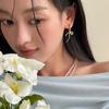 BF CLUB 925 Silver Bow Knot Earrings For Women Trendy Simple Gold Jewelry Prevent Allergy Party Accessories