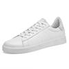 2026 Men's Genuine Leather White Low-Top Skate Shoes - Versatile, Breathable, and Trendy with Thick Sole