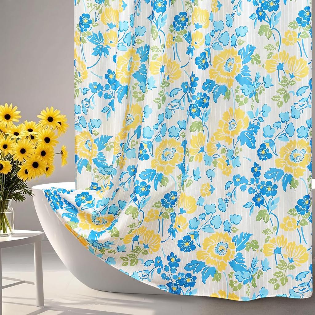 Winter Forest Green Pine Tree Shower Curtain, Winter Nature Scene Xmas Holiday Shower Curtain,Snow Forest Snowy Shower Curtain