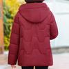 Middle Age Lady Jackets Winter Short Coats Hooded Elegant Thick Warm Plus Size Parkas for Women Outerwears
