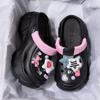 Zapatos de agujeros con suela gruesa para uso exterior de verano DIY dulce y fresco estilo Y2K estrella de cinco puntas elevador de bolsa zapatillas frescas