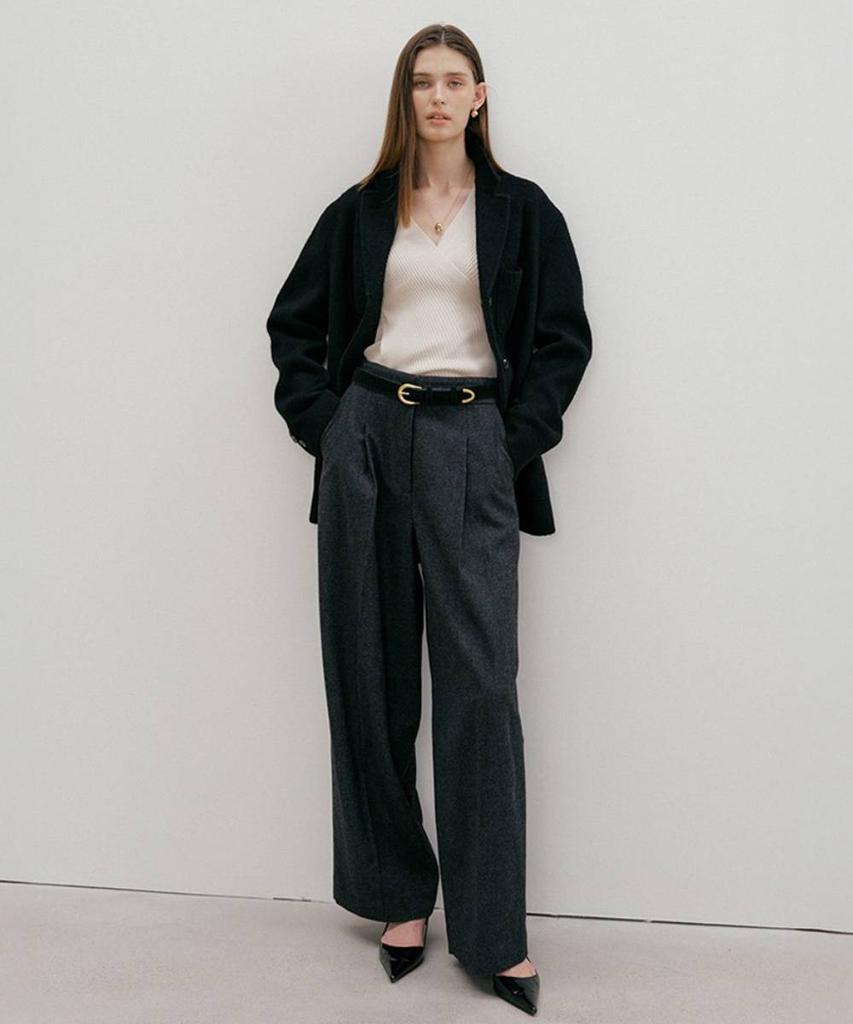 Baniseunyuyog Fw Summon Wool Wide Pants Charcoal
