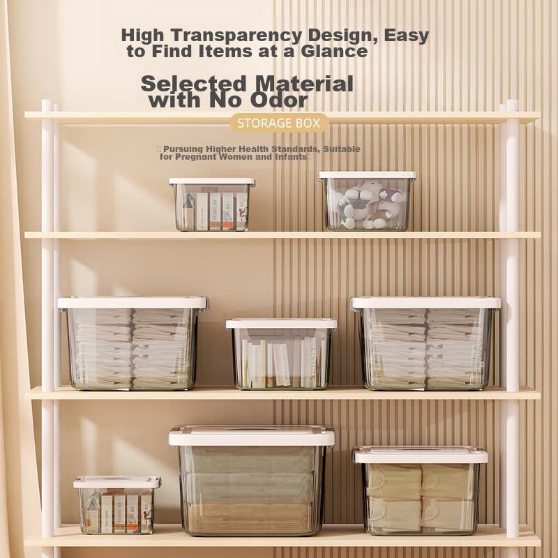 Jiadu Transparent Storage Box for Home And Car Use, Large Plastic Container for Clothes, Toys, And Organizatio