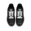 Trainer Leather Lace Up Low Top Stylish Skateboarding Shoes Men's Black 1AAREW