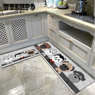 Kitchen Floor Cartoon Dog Animal Pattern Door Pad Floor Carpet Bedroom Door Toilet Non-slip Pad Home Water Absorbing Mat