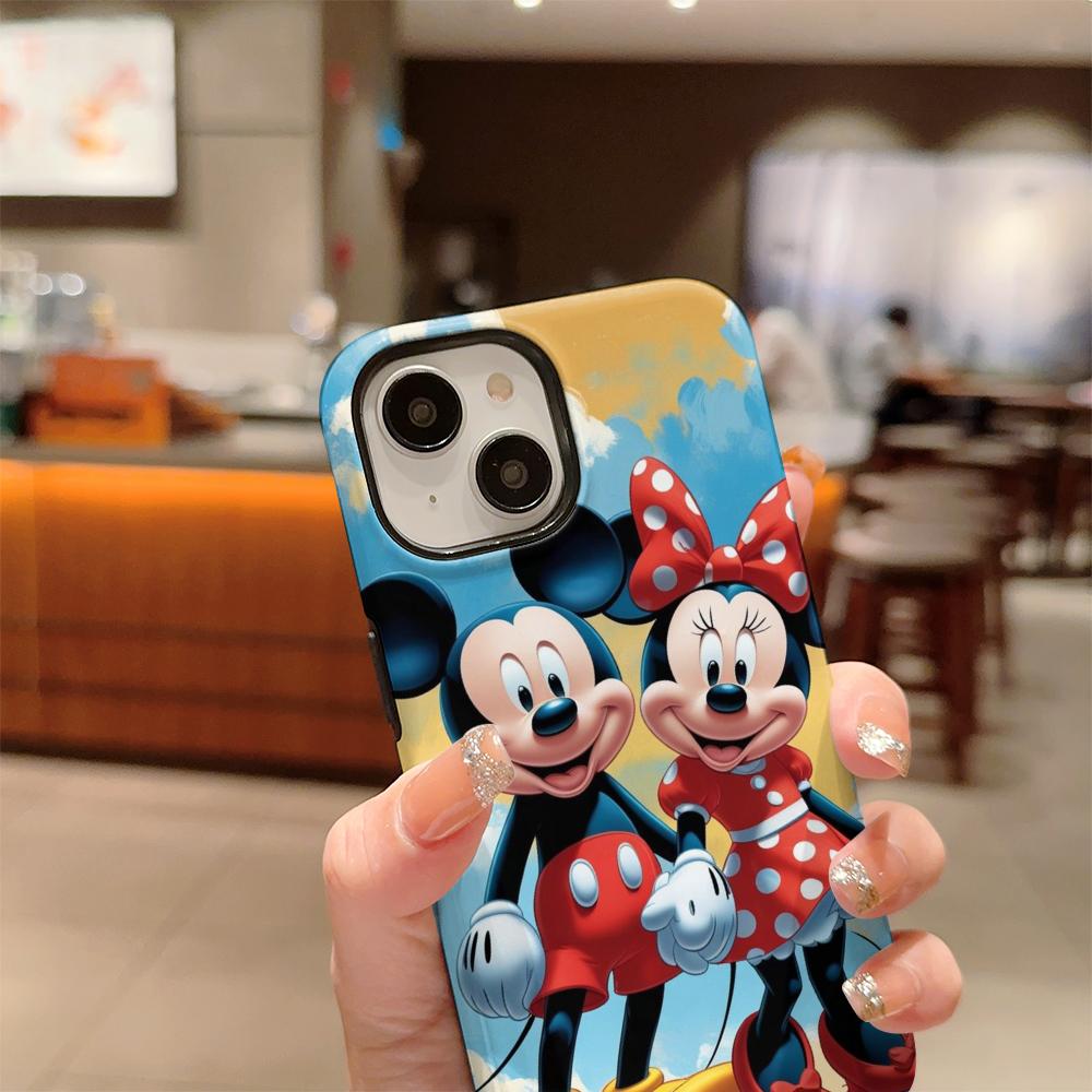 Disney phone case, double-layer protective cover, suitable for iPhone X/XS/SE/7/8/11/12/13/14/15/16/17 Pro Max Plus