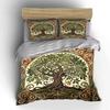 Vintage Tree Artwork Decoration Set Soft Skin-Friendly Bedding Set Includes 1 Duvet Cover And 2 Pillowcase Gift
