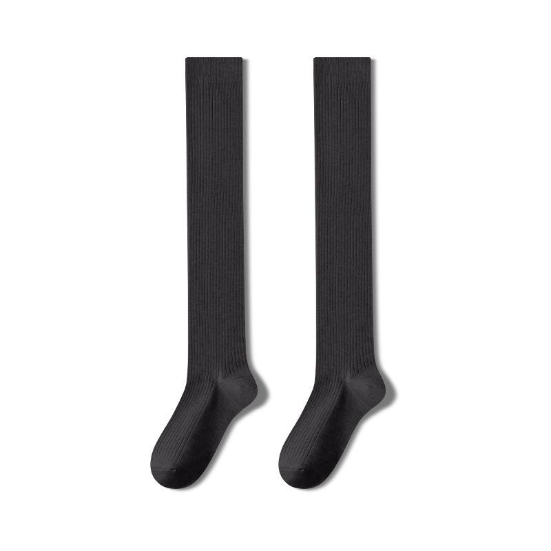 White Socks for Women, Pure Cotton Compression Calf Socks, Antibacterial and Deodorizing High Socks, Boneless Long Socks