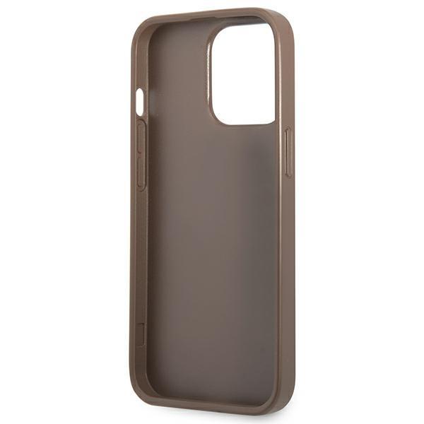 Guess Guhcp13Lp4Tpw Iphone 13 Pro / 13 6,1 Brązowy/Brown Hardcase 4G Triangle Logo Cardslot