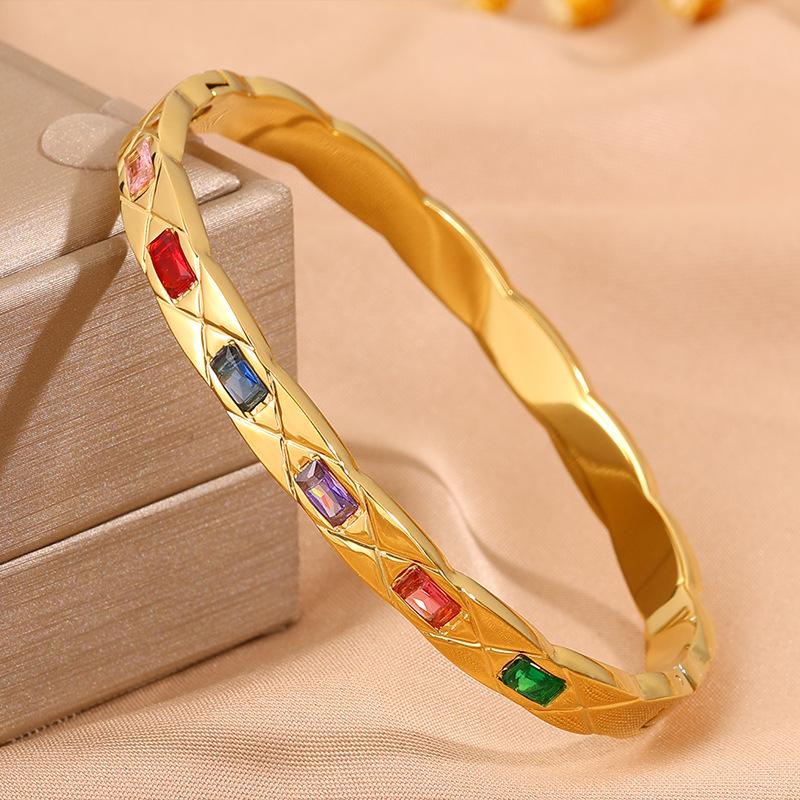 Scratched Light Luxurious Open Bracelet Women s Irregular Style Versatile Bracelet One Size(18CM~21CM)