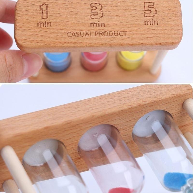 1/3/5Min Holz Rahmen Glas Sand Sanduhr Sanduhr Timer Uhr Zeit Decor Geschenk
