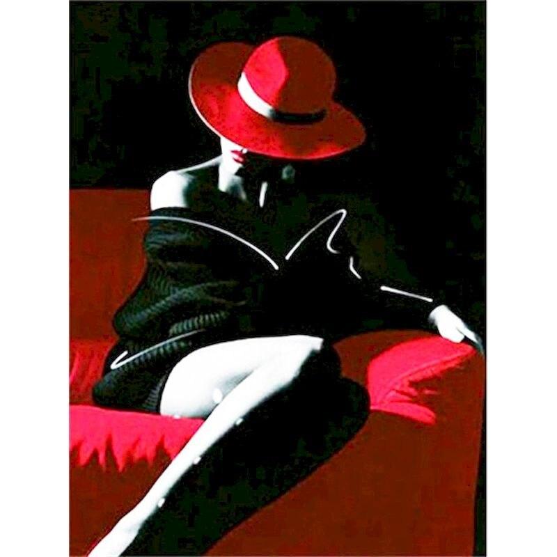 Pictură cu diamante 5d, mozaic sexy, broderie cu diamante, picturi de perete, imagini de accident, negru și roșu