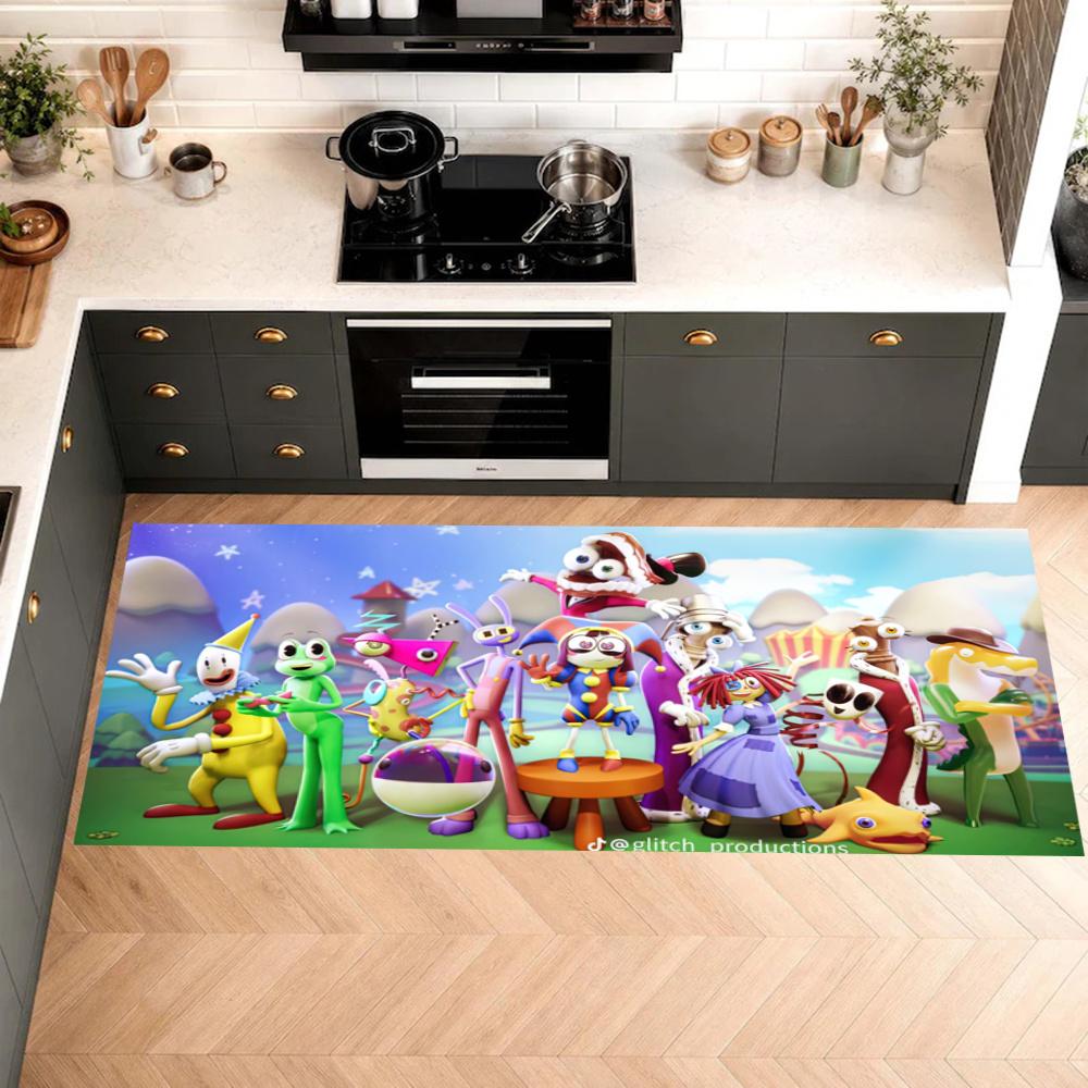 Digital Circus Nonslip Kitchen Mat Floor Carpet Rug For Indoors Outdoors Home Decor Room Supplies Spring Decor