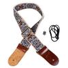 Ukulele Adjustable Nylon Leather Ukulele Shoulder Embroidered Ukulele Strap with Leather Strap Suitable for All Size Ukuleles from Kids To Strap, &