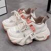Small women with visible feet, new breathable mesh sneakers in autumn, thick-soled small people increase in height