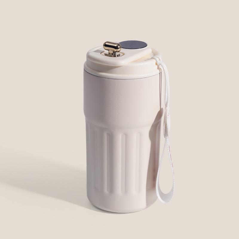 Water bottle temperature display coffee cup stainless steel thermos cup with rope cup retro cup