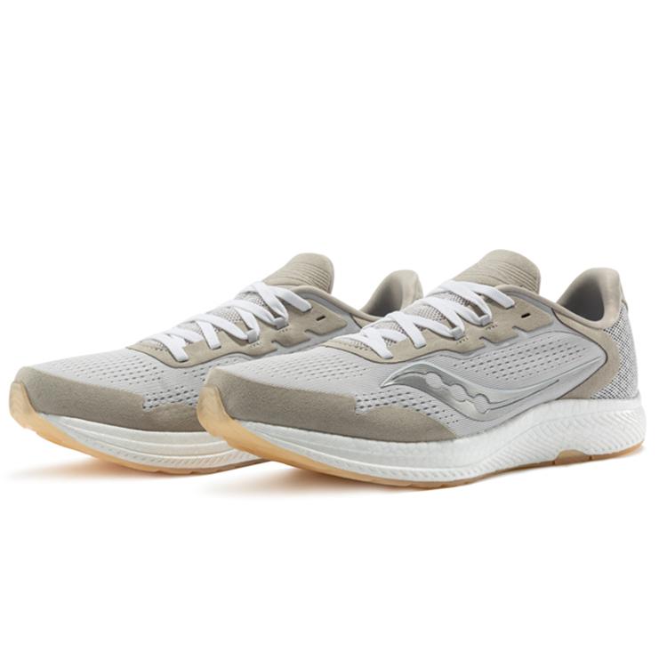 Saucony Freedom 4 Freely Cushioning Anti-Slip Wear-Resistant Breathability Low-Top Running Shoes Men's Khaki Gray S20617-15(M)