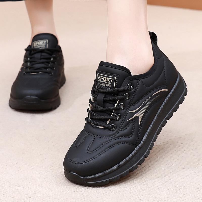 2025 shoes women's winter new women's walking shoes cotton boots velvet warm women's short boots comfortable mother shoes