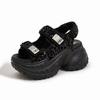 8CM Women Beach Shoes Outdoor Thick Soled Platform Ladies Sandals Summer Crystal Decoration Rome Style Sandal