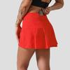Tennis Short Skirt Breathable Sport Solid Color Skirt Women Sports Golf Skirt High Waist Skirts Quick Drying Double-deck Skirt With Pockets