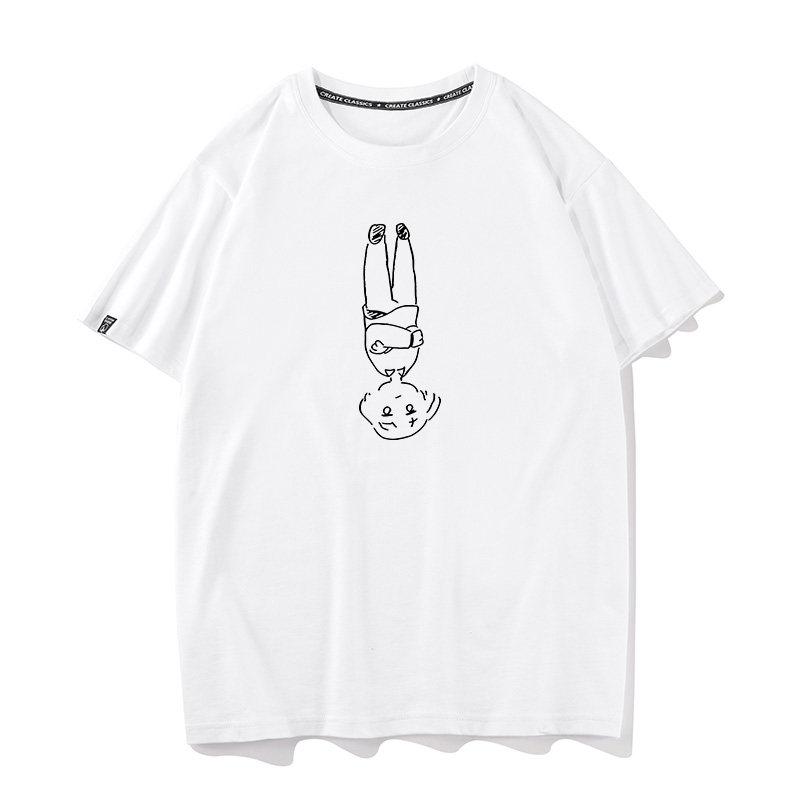 Fun Pure Cotton Cartoon Printed Unisexs And Unisexs Fashionable Loose Short Sleeved Summer New Personalized Casual Tshirt