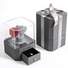 Flocking Bear Figurines with Preserved Rose Eternal Rose with Gift Box Romantic Gift for Girlfriend Wife Valentine's Day Anniversary Gift