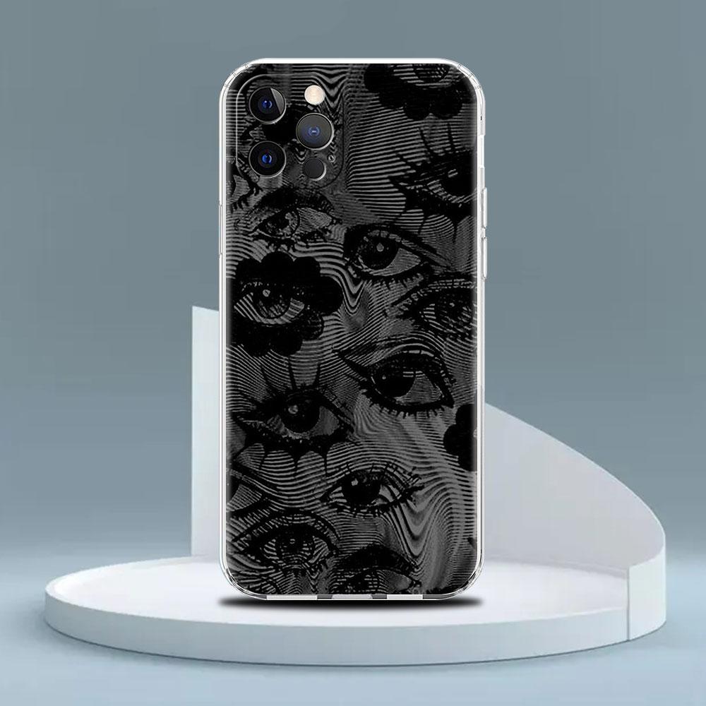 Scary Face Eyes Smiley Clear Case For Apple iPhone 13 11 14 12 Pro 7 8 Plus XR X XS Max 6 6S 13Pro Silicone Phone Cover