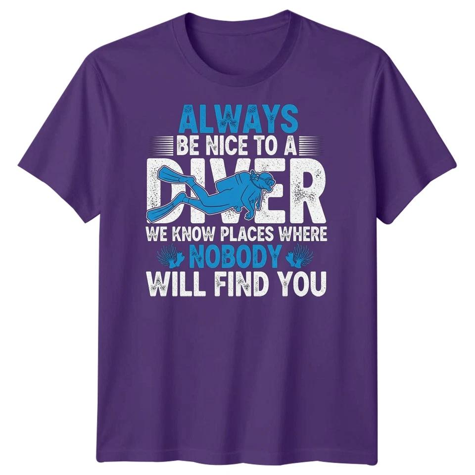 Always Be Nice To A Diver Scuba Diving Sports Mens T Shirt Underwater 7 L