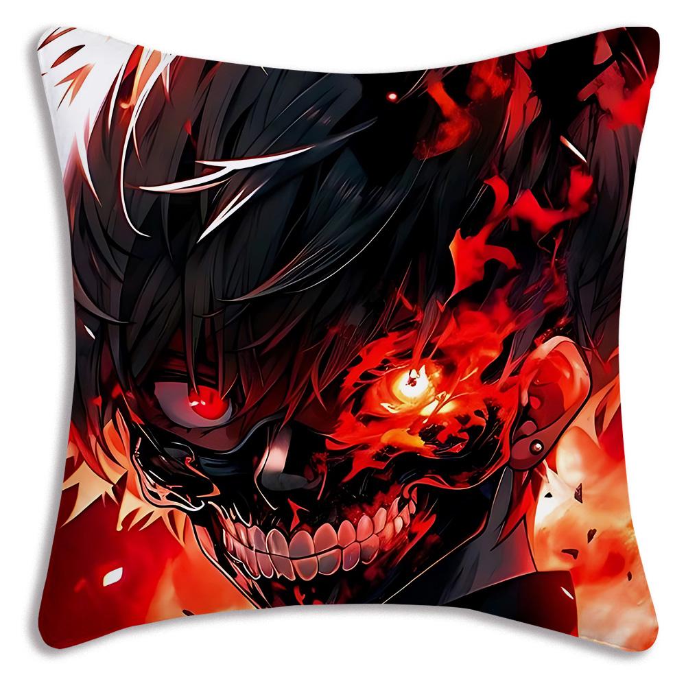 Anime For Tokyos Ghouls Pillow Covers Cartoon Sofa Decorative Home Double-sided Printing Short Plush Cute Cushion Cover