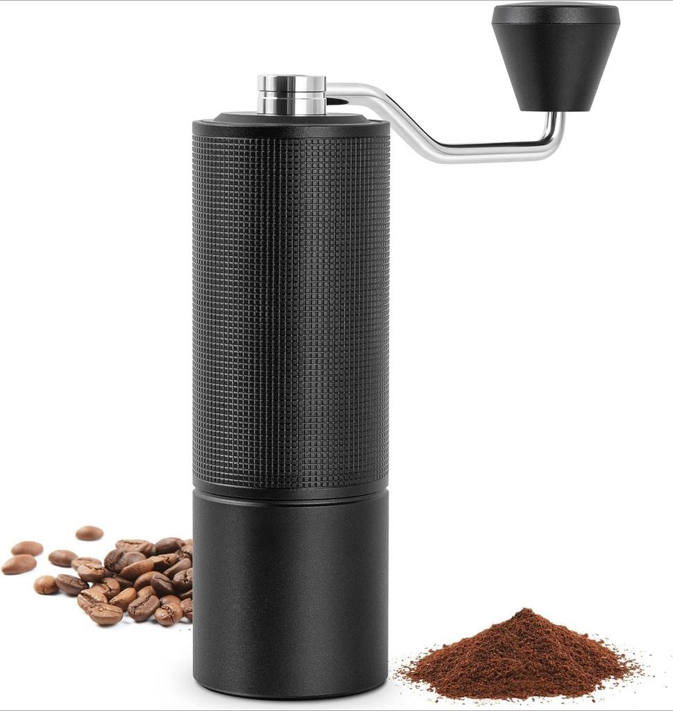 Manual Coffee Grinder Stainless Steel Conical Burr Capacity 25g Hand Coffee Bean Grinder Double Bearing Positioning