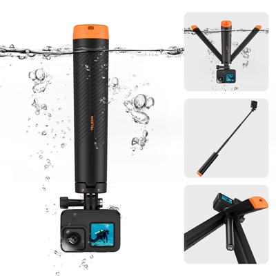 Multifunctional Waterproof Buoyant Mini Tripod GoPro Accessory Floating Grip for Diving Photography Deep Water Protection Telescopic Adjustable Land