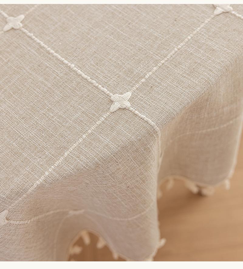 Waterproof, Dustproof, Wear-resistant, Non-slip Jacquard Round Tablecloth for Coffee Tables.