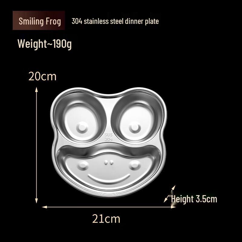 Kids 304 Stainless Steel Divided Lunch Plate