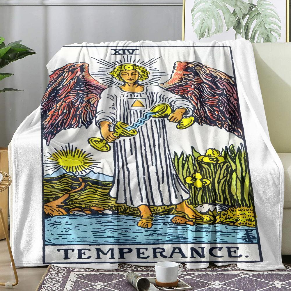 Witchy The Hanged Man Tarot Card Throw Soft Flannel Throw Summer AC Blanket Lightweight Nap Blanket for Sofa Bed Couch Travel 75x90cm