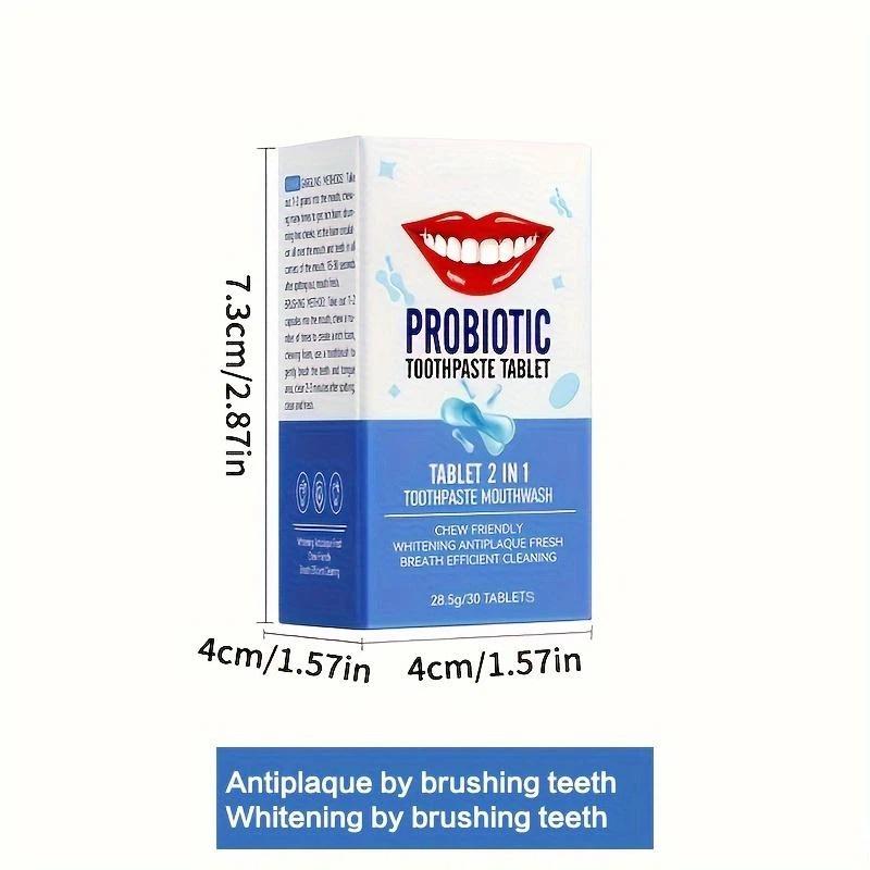 Probiotic Whitening Toothpaste Tablets Natural Teeth Cleaning Stain Removal Oral Care 28.5g/30 Tablets