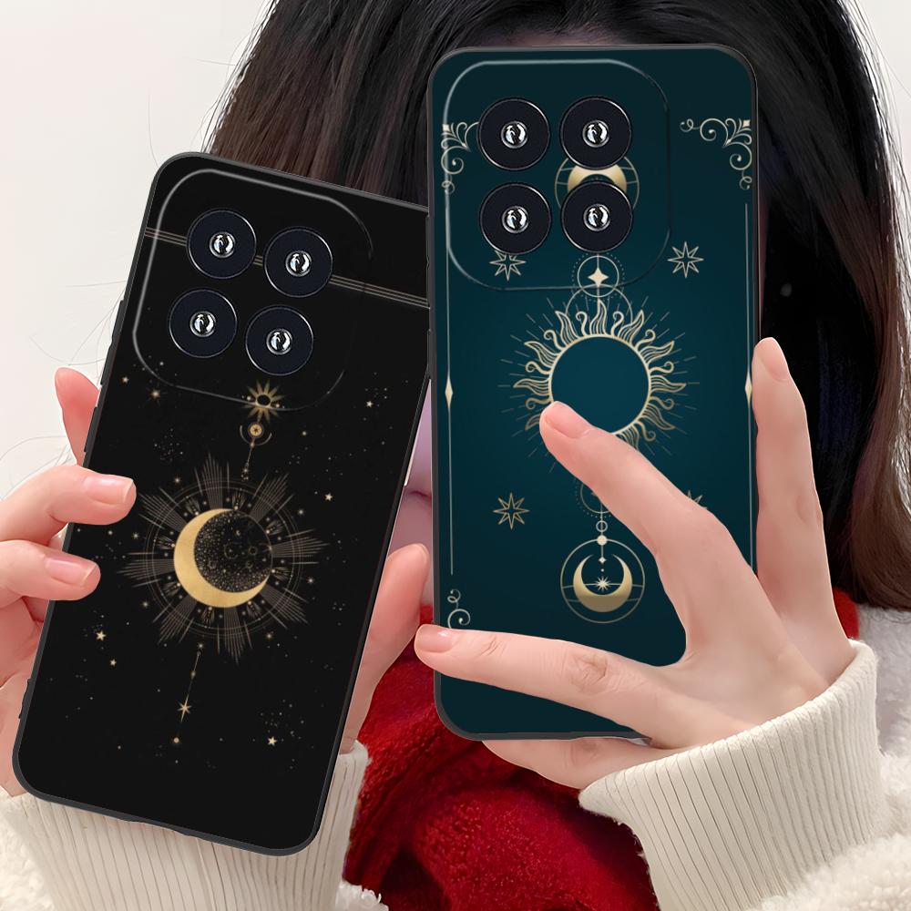 Sun Moon Mobile Cell Phone Case for Xiaomi 15 14 13 12 Mi 11 T Ultra Lite Pro S X 5G Colorful Printing Cover Pretty Luxury Cover