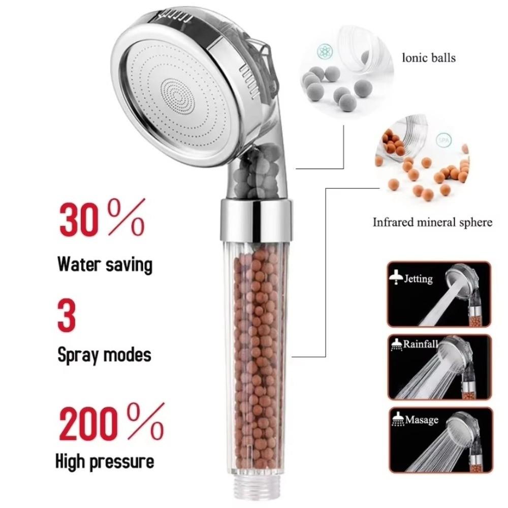Water Saving High Pressure Shower Head Anion Filter Function SPA Showerheads  Bathroom