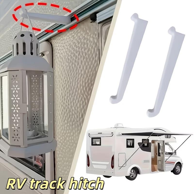 2/4Pcs RV Awning Track Hooks No Drill Durable RV Rail Hangers for Outdoor Camping Picnic Travel Hanging Clothes Lights Decor