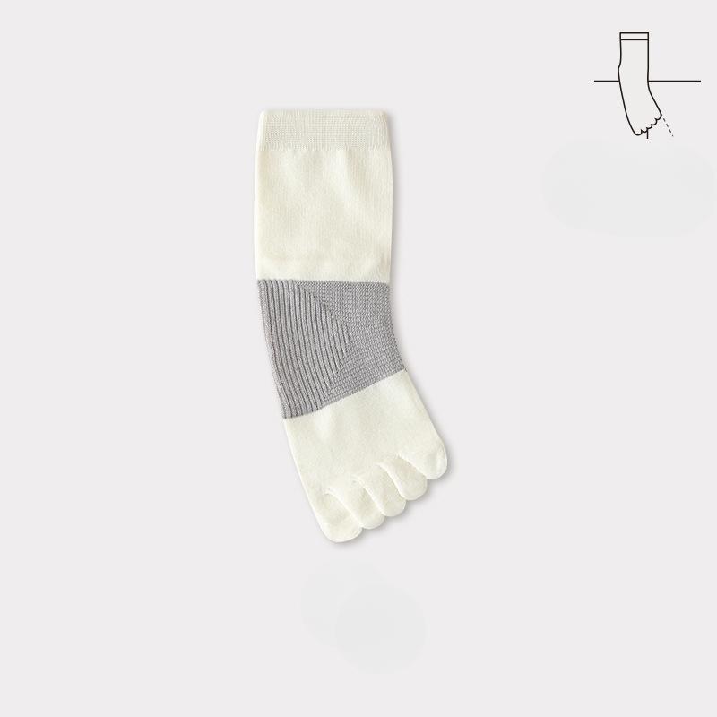 Men's Five-finger Socks, Boneless, Sewn, Color-matched, Antibacterial, Deodorizing, Anti-pilling, Cotton Breathable, Sweat-absorbing, Casual Men's