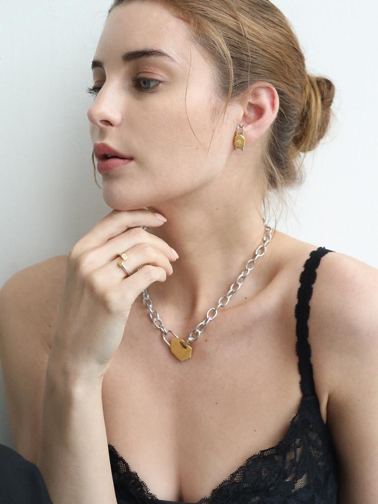 Trencadism Link Earrings / 925 Silver / Earrings Link_Trm_Lke30Ecs