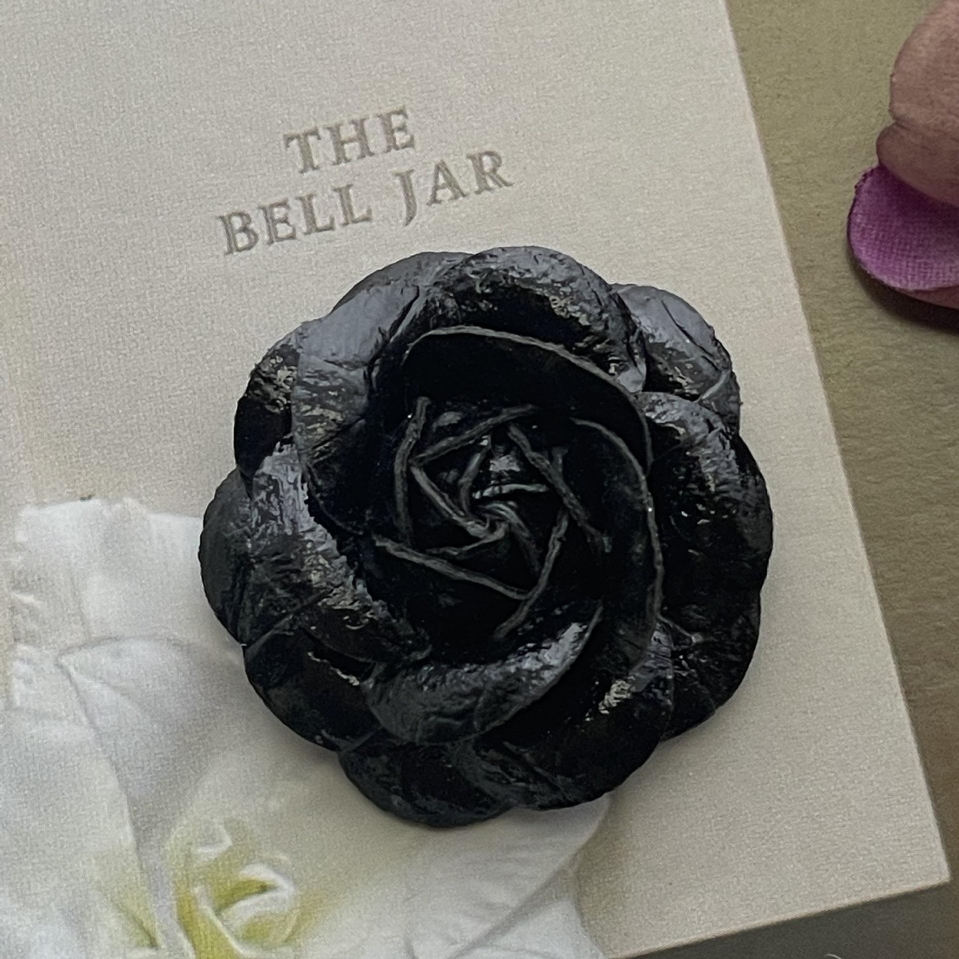 Handmade French Retro Camellia PU Brooch: Elegant, Versatile Coat Accessory